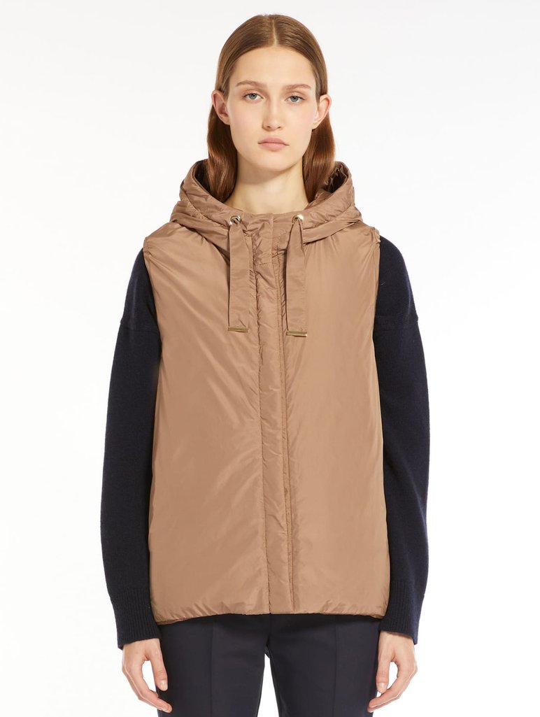 Коричневый жилет MAX MARA с капюшоном: фото 2 - Invogue