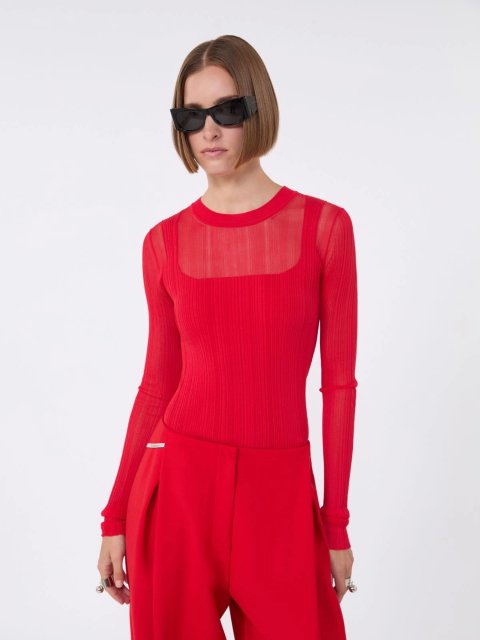 Червоний топ SPORTMAX з суміші віскози: фото 4 - Invogue