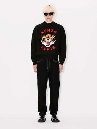 Чорний светр KENZO з вишивкою "Lucky Tiger": фото 5 - Invogue