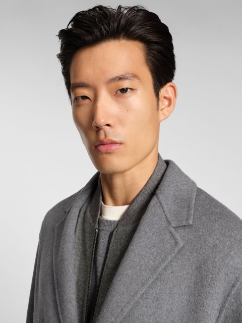 Серое пальто BOSS из шерсти: фото 4 - Invogue