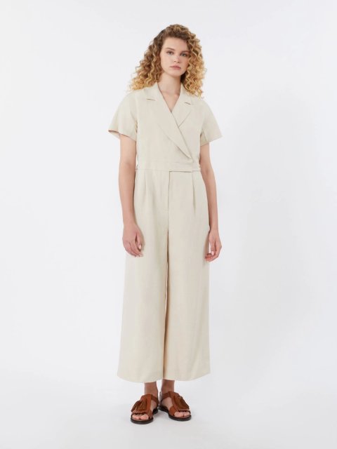 Бежевий комбінезон Weekend Max Mara з віскози та льону: фото 3 - Invogue