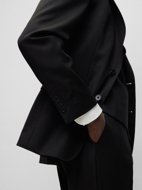 Чорний піджак BOSS з вовни: фото 4 - Invogue