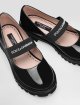 Сині балетки DOLCE&GABBANA KIDS зі шкіри: фото 3 - Invogue