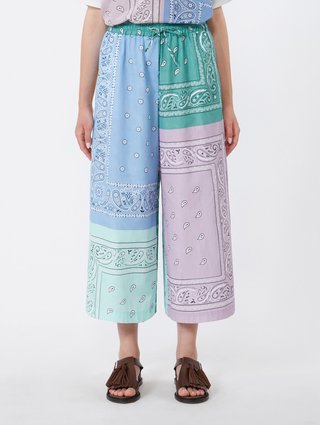 Разноцветные укороченные брюки Weekend Max Mara из хлопка: фото 2 - Invogue
