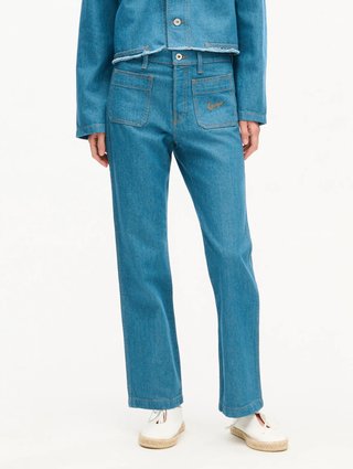 Синие джинсы Kenzo из хлопка и льна: фото 2 - Invogue