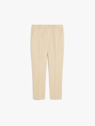 Бежевые брюки Weekend Max Mara из эластичного хлопка: фото - Invogue