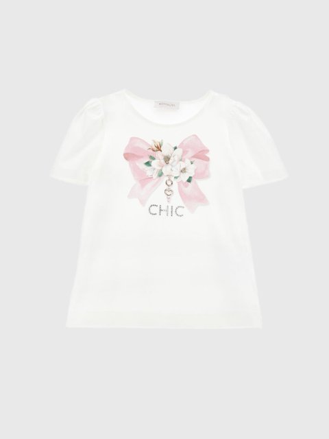 Молочная футболка MONNALISA: фото - Invogue