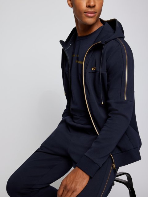 Тёмно-синяя кофта спорт BOSS: фото 3 - Invogue