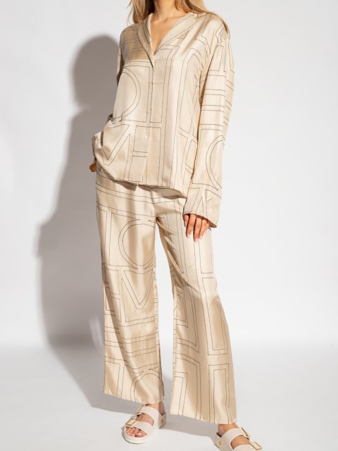 Кремовые брюки TOTEME: фото 3 - Invogue