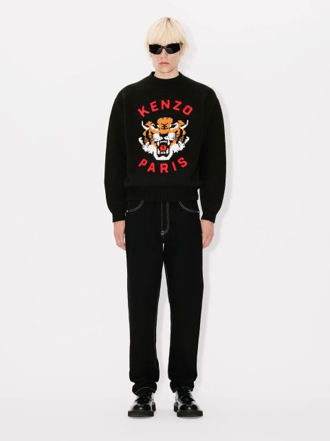 Чорний светр KENZO з вишивкою "Lucky Tiger": фото 5 - Invogue