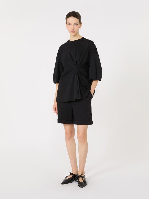 Черная футболка MAX MARA из хлопкового трикотажа: фото 1 - Invogue