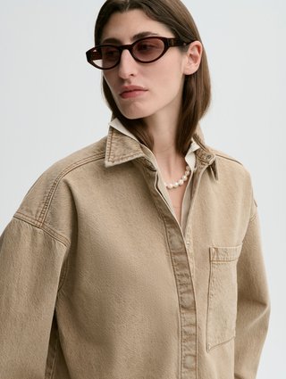 Бежева сорочка By Malene Birger з бавовни: фото 3 - Invogue