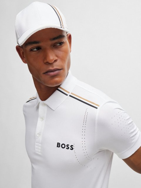 Біле поло BOSS крою slim: фото 3 - Invogue