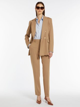 Бежеві брюки MAX MARA з високою талією: фото 4 - Invogue