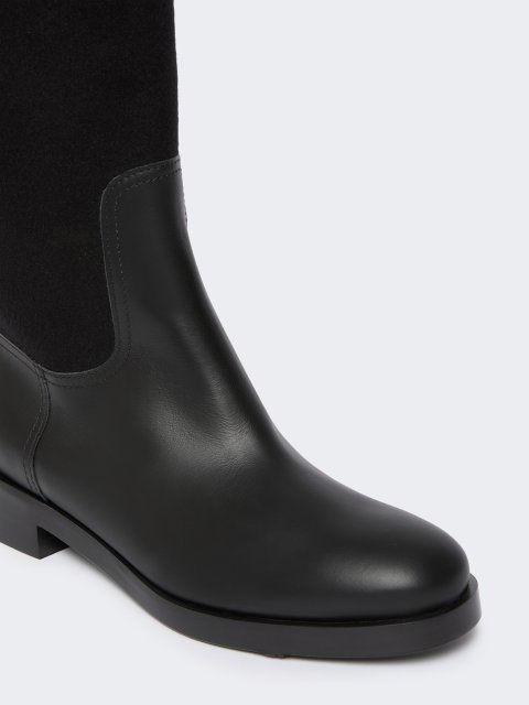 Чёрные сапоги MAX MARA из кожи: фото 3 - Invogue