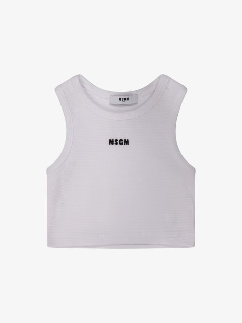 Белый топ MSGM из хлопка: фото - Invogue