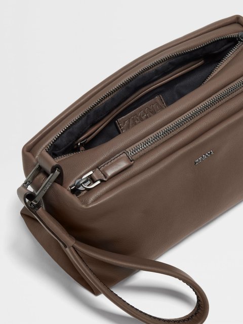 Коричневе портмоне ZEGNA зі шкіри: фото 4 - Invogue