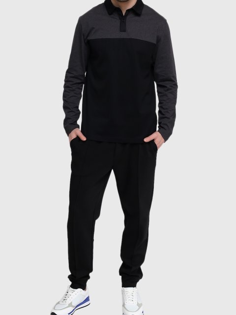 Черное поло BOSS: фото 1 - Invogue