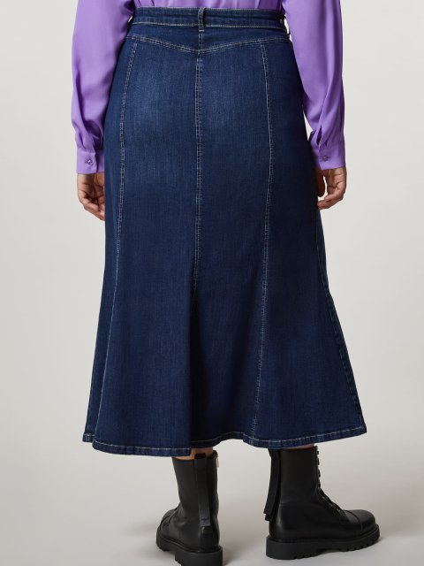 Темно-синяя джинсовая юбка PERSONA: фото 2 - Invogue