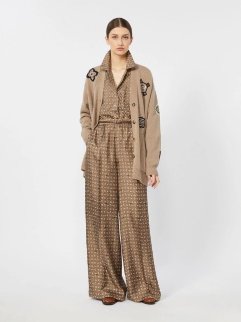 Коричневі брюки MAX MARA з шовку: фото 1 - Invogue