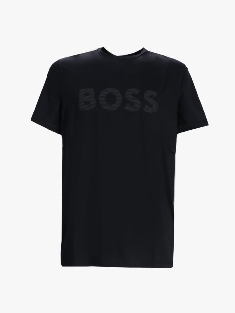 Черная футболка BOSS с логотипом: фото - Invogue