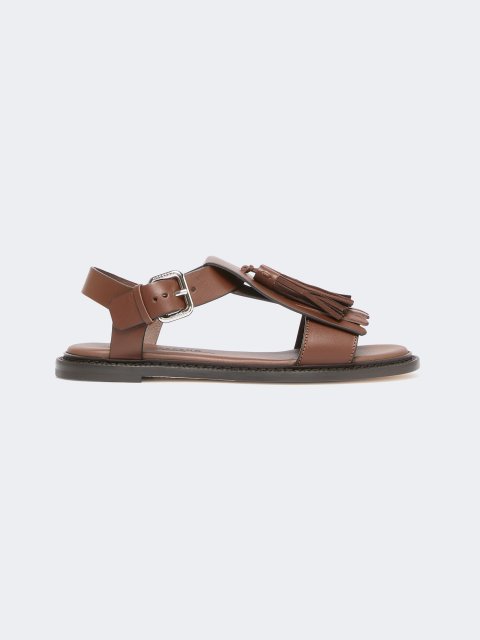 Коричневые сандалии Weekend Accessories из натуральной кожи: фото - Invogue