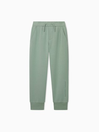 Зелёные брюки Emporio Armani из полиэстера и модала: фото - Invogue
