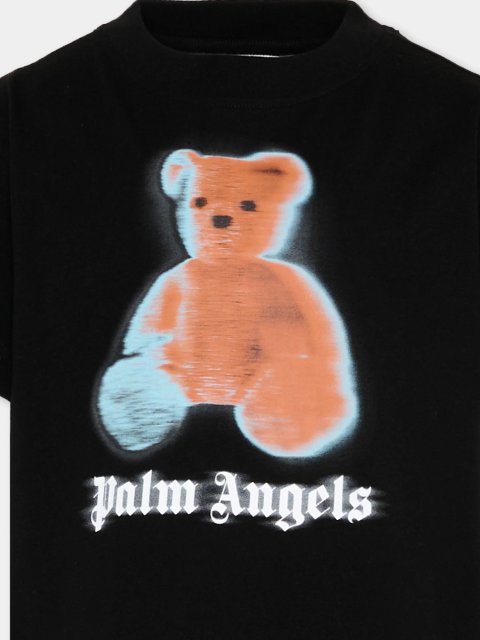 Чорна футболка з принтом Palm Angels з бавовни: фото 2 - Invogue