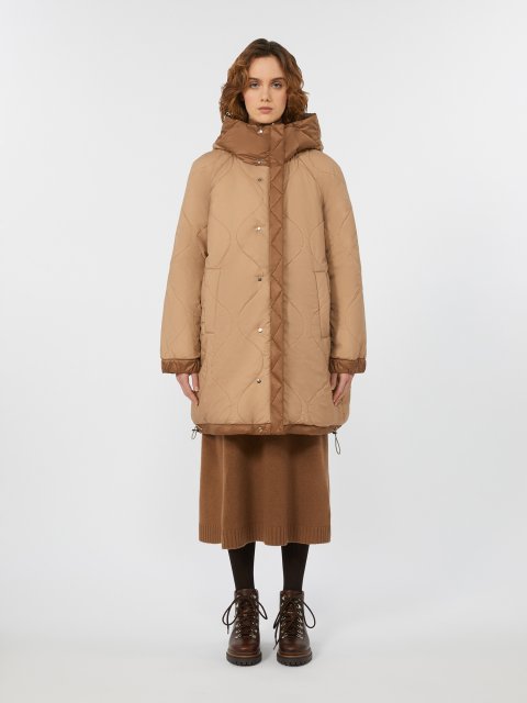 Світло-коричневий пуховик WEEKEND MAX MARA з капюшоном: фото 4 - Invogue