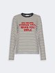 Белая футболка Weekend Max Mara в полоску из хлопка и эластана: фото - Invogue