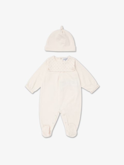 Розовый комбинезон, шапочка EMPORIO ARMANI KIDS: фото - Invogue