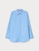 Блакитна блуза MARINA RINALDI з бавовняного попліну: фото - Invogue