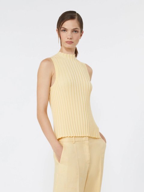 Жовтий в’язаний топ WEEKEND MAX MARA з суміші віскози: фото 4 - Invogue