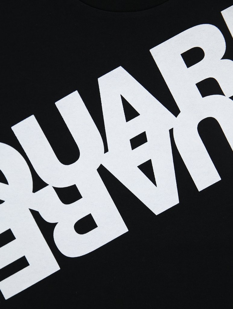 Чёрная футболка DSQUARED KID: фото 4 - Invogue