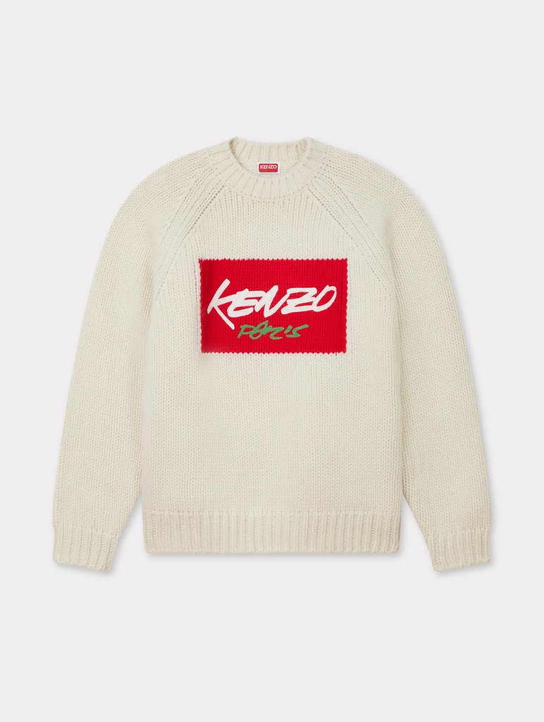 Белый свитер KENZO из шерсти: фото - Invogue