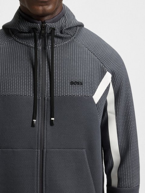 Темно-сіра кофта BOSS з бавовни: фото 4 - Invogue