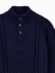 Темно-синий свитер Emporio Armani из хлопка и полиамида: фото 3 - Invogue