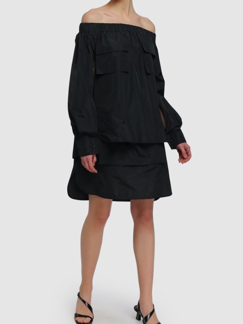 Чёрная рубашка MAX MARA: фото 1 - Invogue