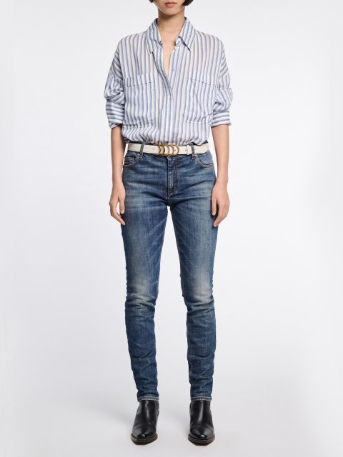 Синяя рубашка Dorothee Schumacher полосатая: фото 4 - Invogue