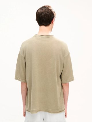 Футболка цвета хаки Kenzo из льна и хлопка: фото 3 - Invogue