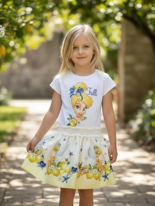 Футболка белая для девочек Tinkerbell Monnalisa: фото 1 - Invogue
