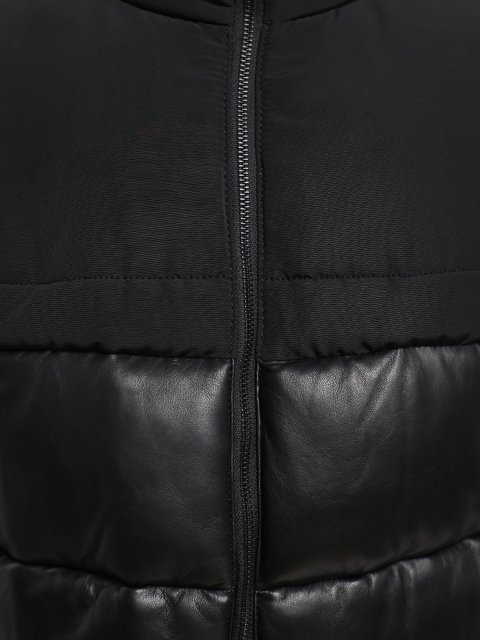 Чёрная куртка кожа BOSS: фото 4 - Invogue