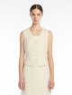 Молочний жилет Weekend Max Mara з віскози та льону: фото 2 - Invogue