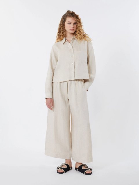 Кремова сорочка Weekend Max Mara з льону: фото 1 - Invogue