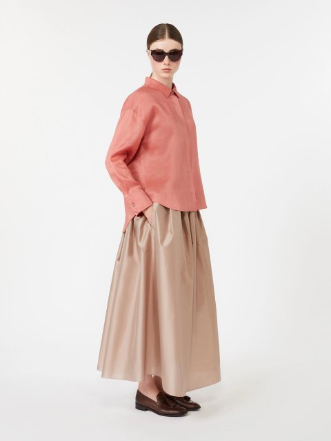 Біла сорочка Max Mara з рамі: фото 1 - Invogue