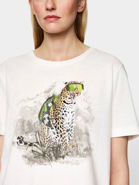 Белая футболка MARC CAIN с принтом: фото 5 - Invogue