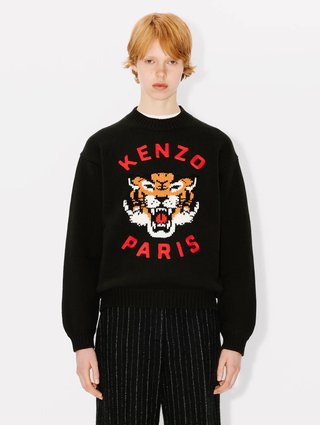 Чорний светр KENZO з вишивкою "Lucky Tiger": фото 1 - Invogue
