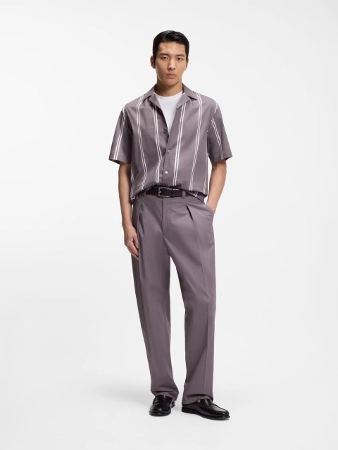 Фиолетовые брюки BOSS из хлопка: фото 1 - Invogue