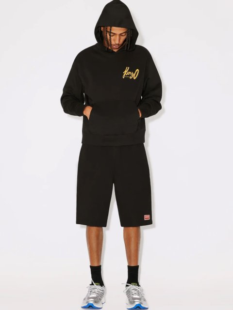 Черное худи KENZO на флисе с логотипом KENZO Archive: фото 5 - Invogue