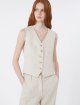 Кремовий жилет Weekend Max Mara з льону: фото 4 - Invogue